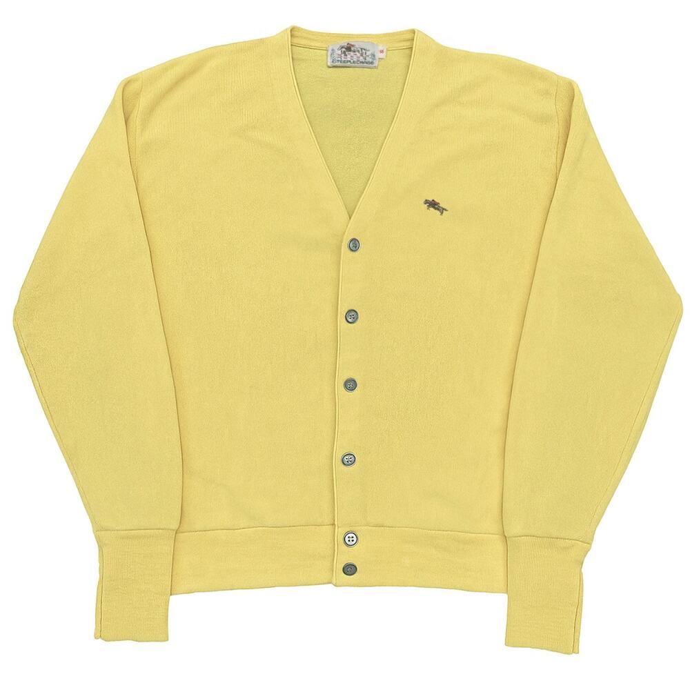 Steeplechase Vintage 80's Cardigan Sweater - S Yellow